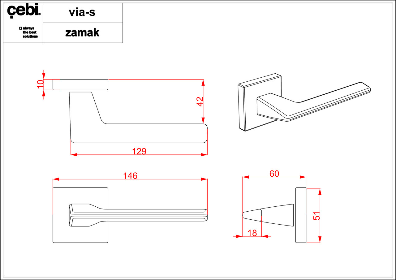 Ручки дверные CROMA VIA-S MP24 (AL6 черный) - фото 2 - id-p135661421