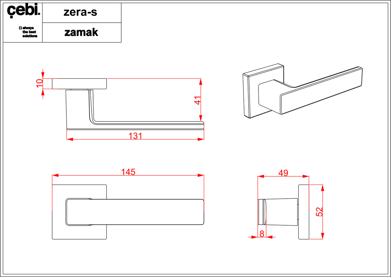 Ручки дверные CROMA ZERA-S MP08 (SN мат никель) - фото 2 - id-p135661480