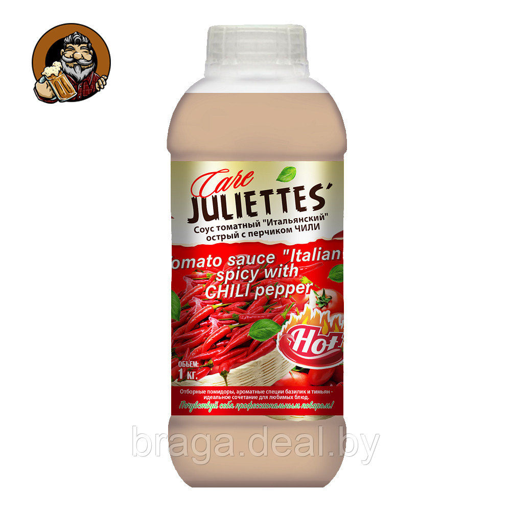 Сок Juliettes care Соус томатный Итальянский острый, 1 л - фото 1 - id-p211688064