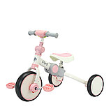 Детский беговел-велосипед Bubago Flint BG-FP-109-4 (белый/розовый) с ручкой Трансформер, складной, фото 2