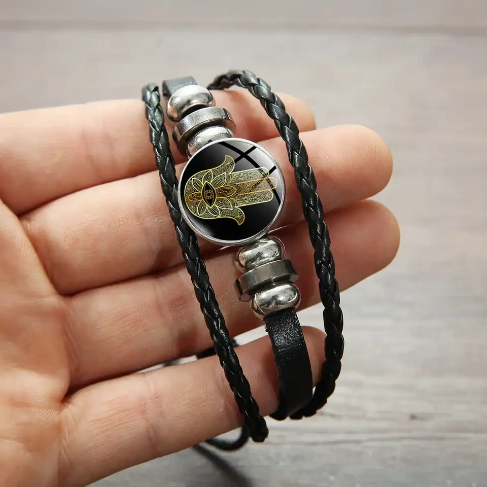 Кожаный браслет "Хамса" - фото 3 - id-p74481721