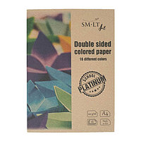 Бумага цветная SMLT в папке (120 г/м2, формат А4, 16 листов)