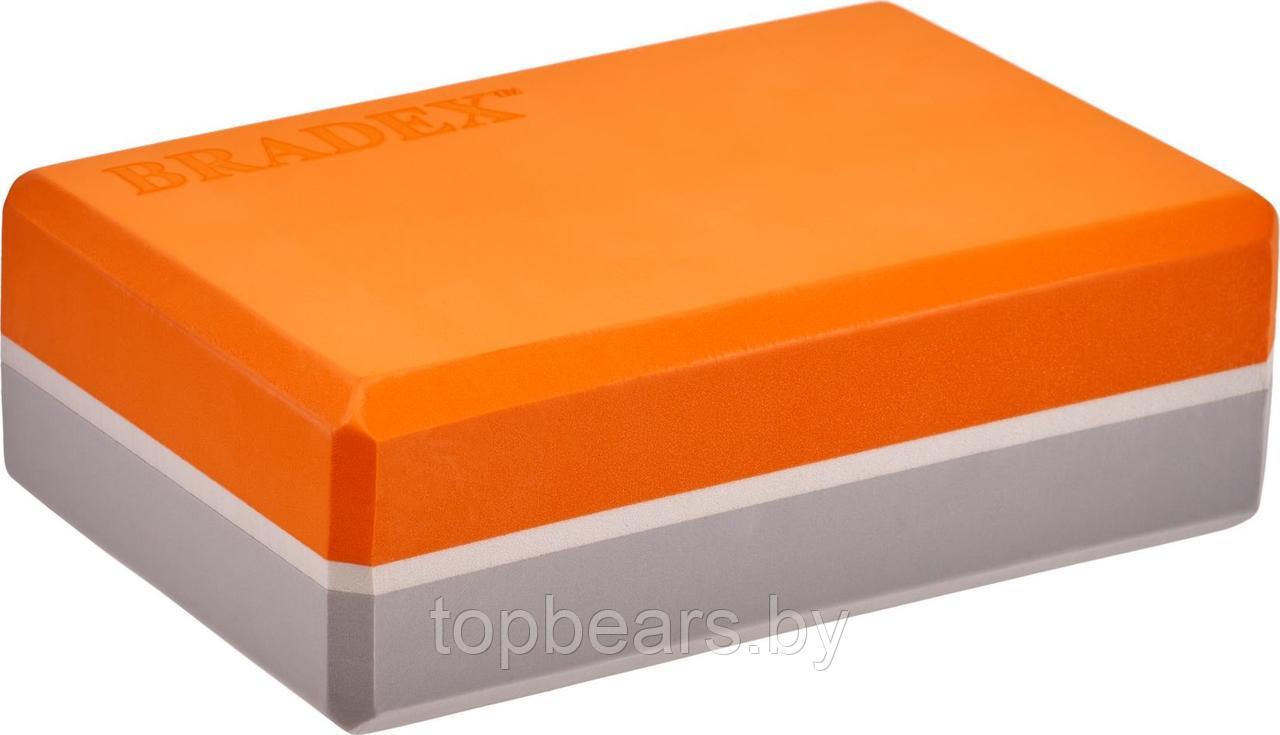 Блок для йоги Bradex SF 0731, оранжевый/серый, фото 1