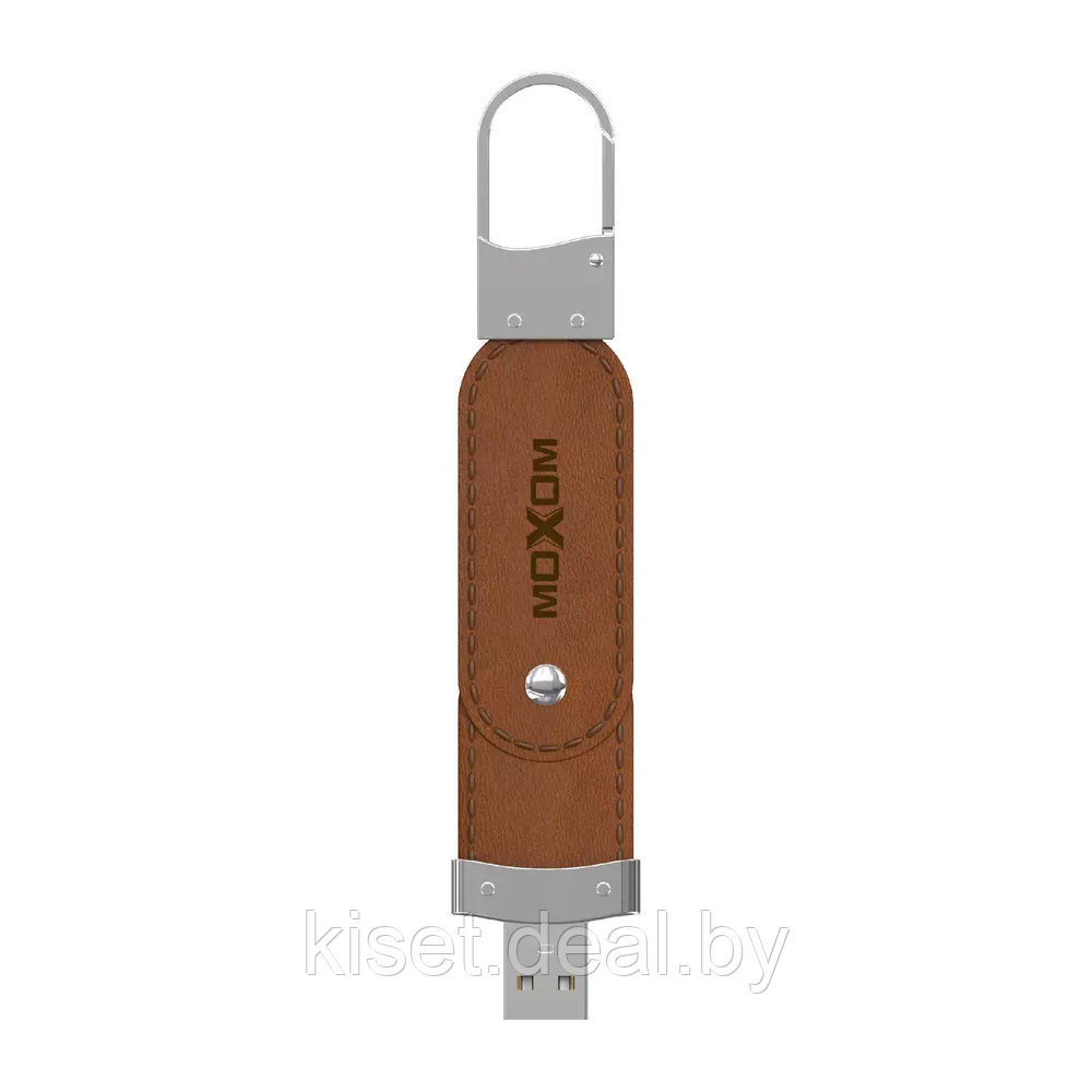 Флешка-брелок кожа USB 3.0 Flash MOXOM MX-FD03 16GB коричневый - фото 2 - id-p211708216