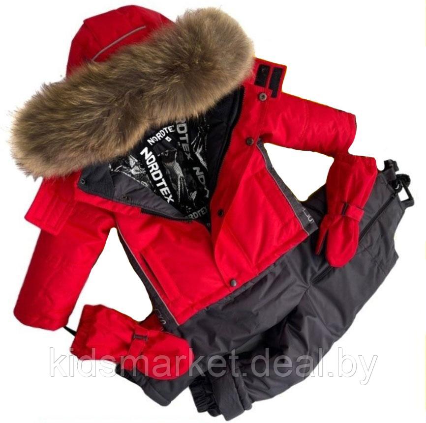 Детский зимний костюм Nordtex Kids мембрана красный (Размеры: 86,92,98) - фото 2 - id-p211711210