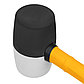 Киянка резиновая, 680 г, черно-белая, фибергласовая рукоятка c TPR покрытием Denzel, фото 3