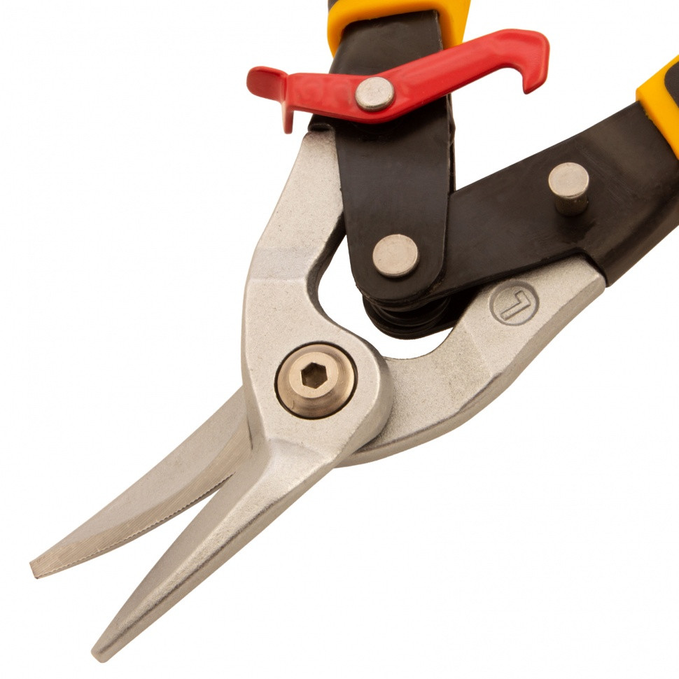 Ножницы по металлу, 270 мм, прямой и левый рез, сталь-СrMo, трехкомпонентные рукоятки Denzel - фото 4 - id-p211714919