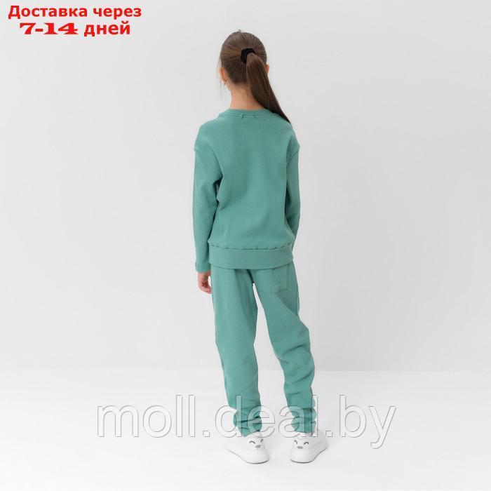 Костюм для девочки (свитшот, брюки) MINAKU цвет оливы, рост 116 см - фото 4 - id-p211706629