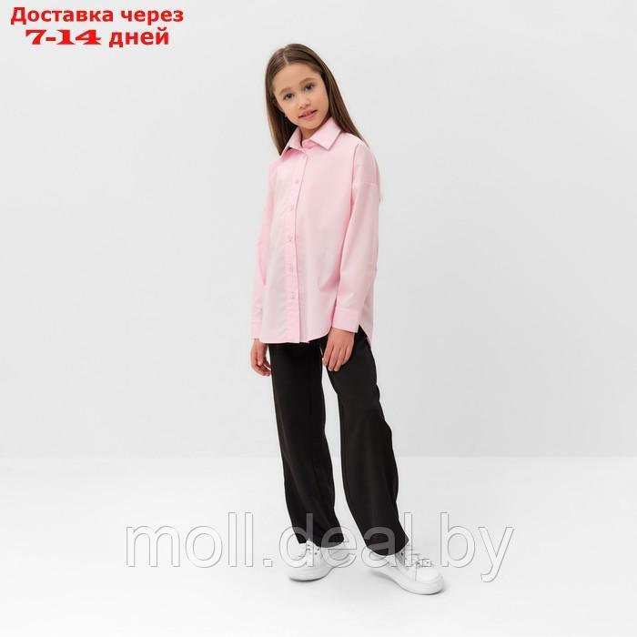 Рубашка для девочки MINAKU цвет розовый, рост 134 см - фото 3 - id-p211706638