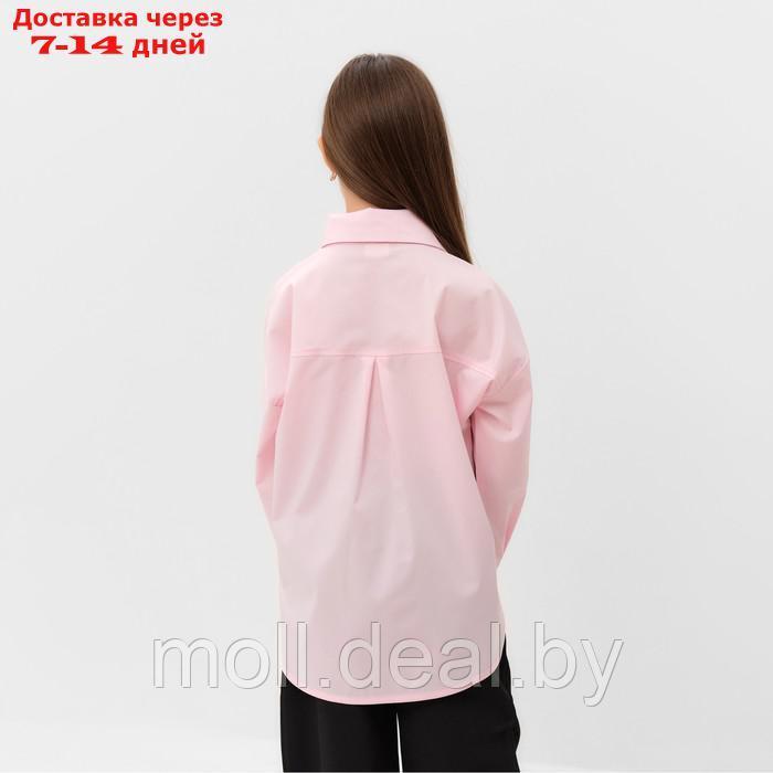 Рубашка для девочки MINAKU цвет розовый, рост 134 см - фото 5 - id-p211706638