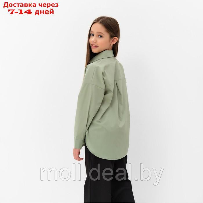Рубашка для девочки MINAKU цвет оливковый, рост 122 см - фото 8 - id-p211706639