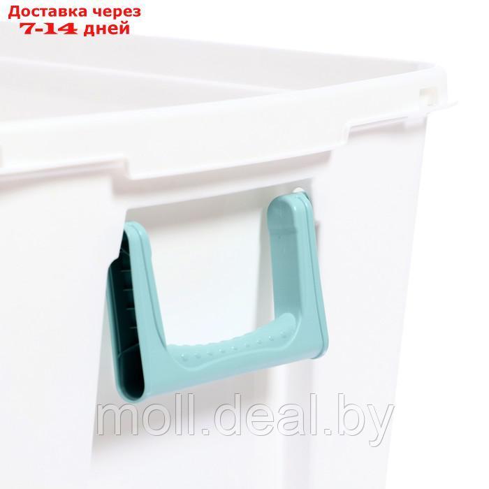 Ящик для игрушек на колесах "Путешествие", с декором, 685 × 395 × 385 мм, цвет светло-голубой - фото 6 - id-p211706642