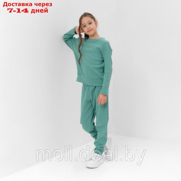 Костюм для девочки (свитшот, брюки) MINAKU цвет оливы, рост 104 см - фото 3 - id-p211706648