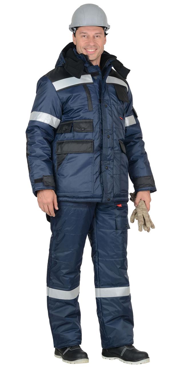 Костюм СИРИУС-БЕРКУТ куртка, п/к синий с чёрным и СОП 50 мм тк. Оксфорд - фото 1 - id-p127415985