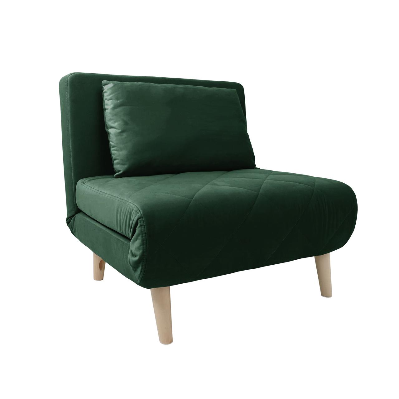 Кресло-кровать ЭЛЛИ 80, темно-зеленый Ultra forest / бук - фото 1 - id-p211716744