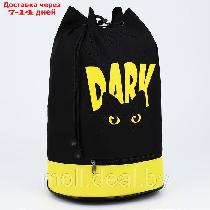 Рюкзак-торба Dark cat, 45*20*25, отдел на стяжке шнурком, желтый/черный - фото 1 - id-p211705672
