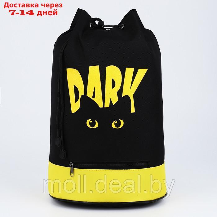 Рюкзак-торба Dark cat, 45*20*25, отдел на стяжке шнурком, желтый/черный - фото 2 - id-p211705672