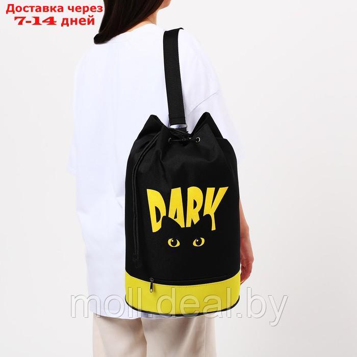 Рюкзак-торба Dark cat, 45*20*25, отдел на стяжке шнурком, желтый/черный - фото 6 - id-p211705672