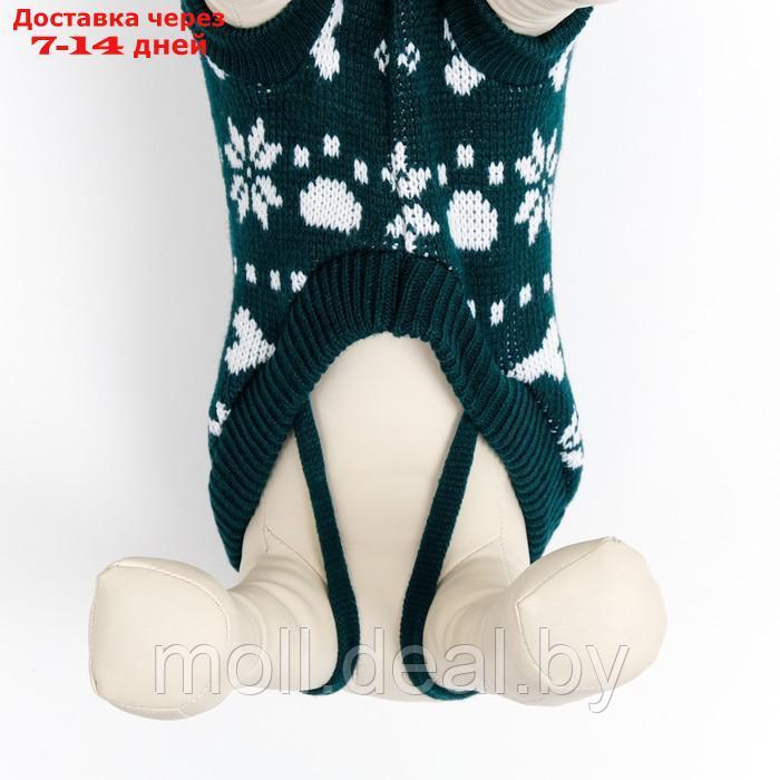 Свитер "Косточки-снежинки", размер 10, зелёный - фото 5 - id-p211699481