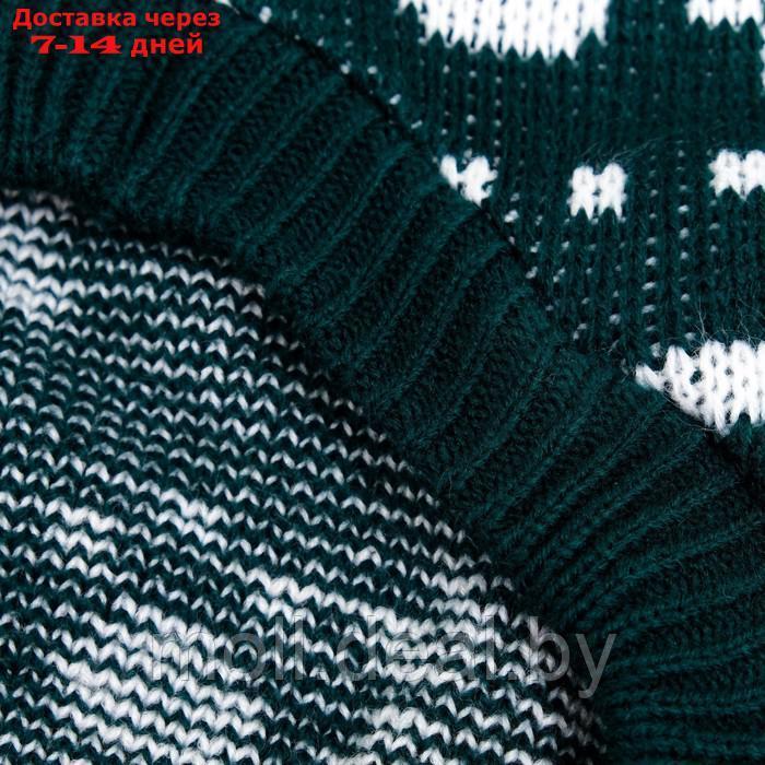 Свитер "Косточки-снежинки", размер 10, зелёный - фото 8 - id-p211699481
