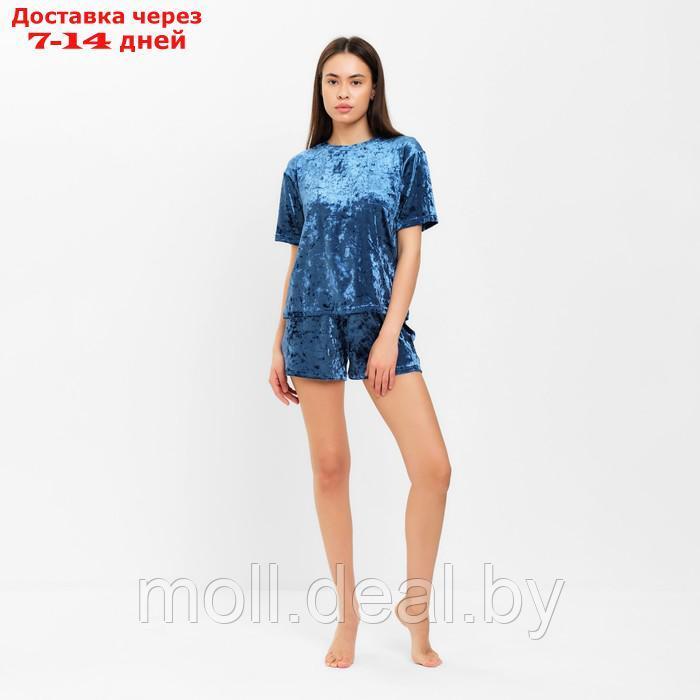 Костюм женский (футболка и шорты) KAFTAN, р. 40-42, синий - фото 2 - id-p211705781