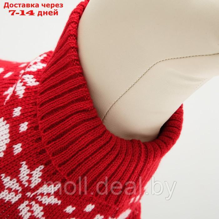 Свитер "Косточки-снежинки", размер 14, красный - фото 4 - id-p211699482