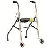 Ходунки для инвалидов и пожилых со стульчиком на передних колесах, фото 2