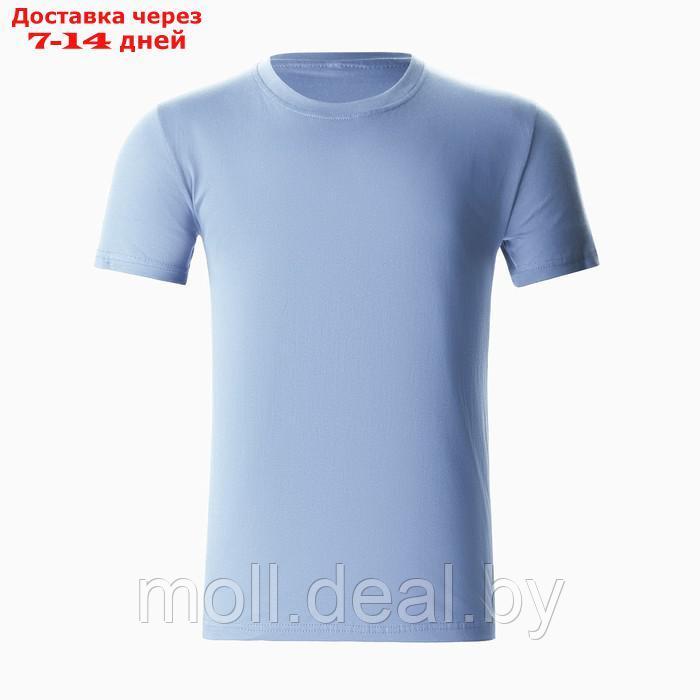 Футболка мужская однотонная, цвет светло-голубой, размер 54 - фото 5 - id-p211705810