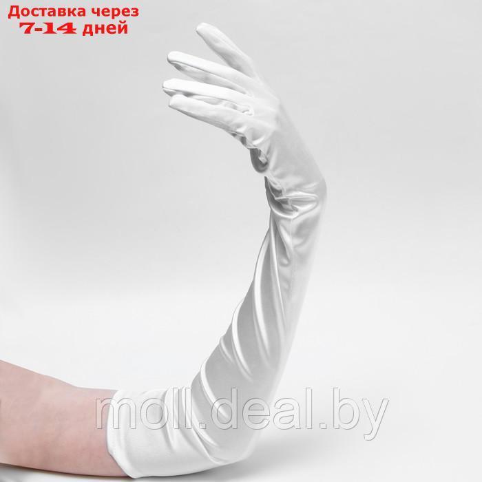 Карнавальные перчатки, цвет белый, длинные - фото 2 - id-p211701249