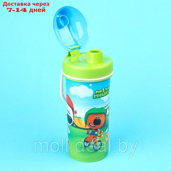 Бутылка детская "Ми-Ми-Мишки" с петлей, 400 мл., цвет зеленый - фото 3 - id-p211705937