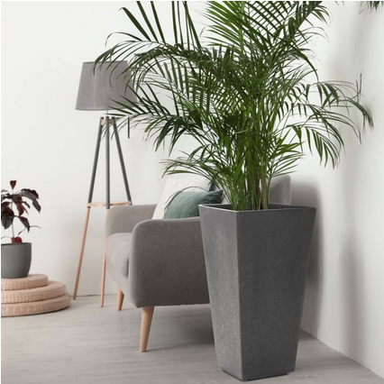 Ваза для растений из переработанной резины Sonata Planter 35x35x70 см, черная