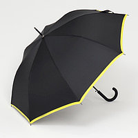 Зонт - трость полуавтоматический «Кант», 8 спиц, R = 51 см, цвет чёрный/жёлтый 7635232
