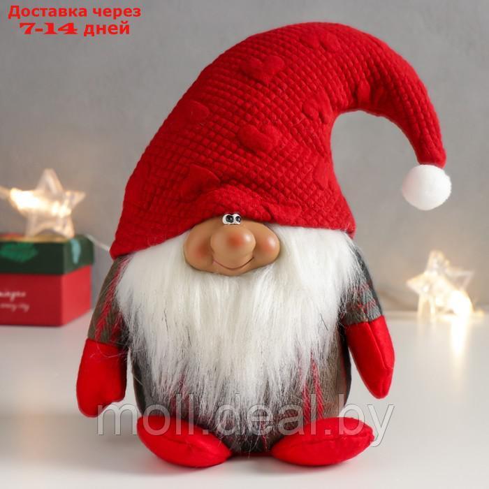 Кукла интерьерная "Дедуля Мороз в огромном красном колпаке" 22х15х10 см - фото 1 - id-p211697833