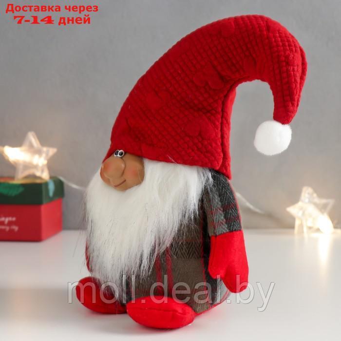 Кукла интерьерная "Дедуля Мороз в огромном красном колпаке" 22х15х10 см - фото 4 - id-p211697833