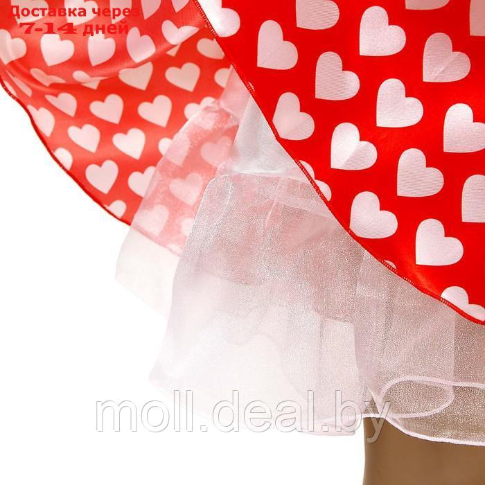 Карнавальный набор"Стиляги3"юбка красная с белыми сердцами,пояс,повязка,рост110-116 - фото 3 - id-p211705411
