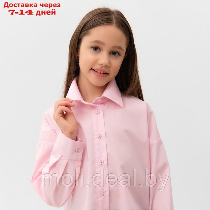 Рубашка для девочки MINAKU цвет розовый, рост 122 см - фото 7 - id-p211706539