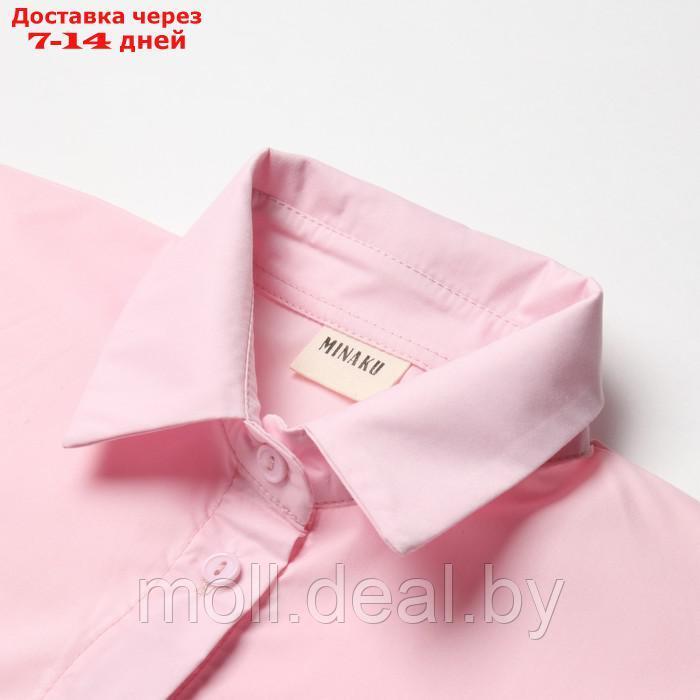 Рубашка для девочки MINAKU цвет розовый, рост 128 см - фото 9 - id-p211706544