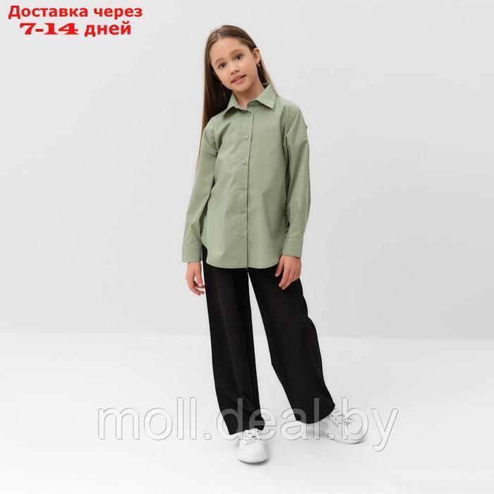 Рубашка для девочки MINAKU цвет оливковый, рост 146 см - фото 3 - id-p211706546