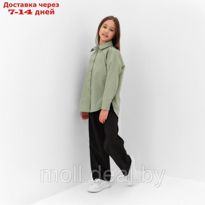 Рубашка для девочки MINAKU цвет оливковый, рост 146 см - фото 9 - id-p211706546