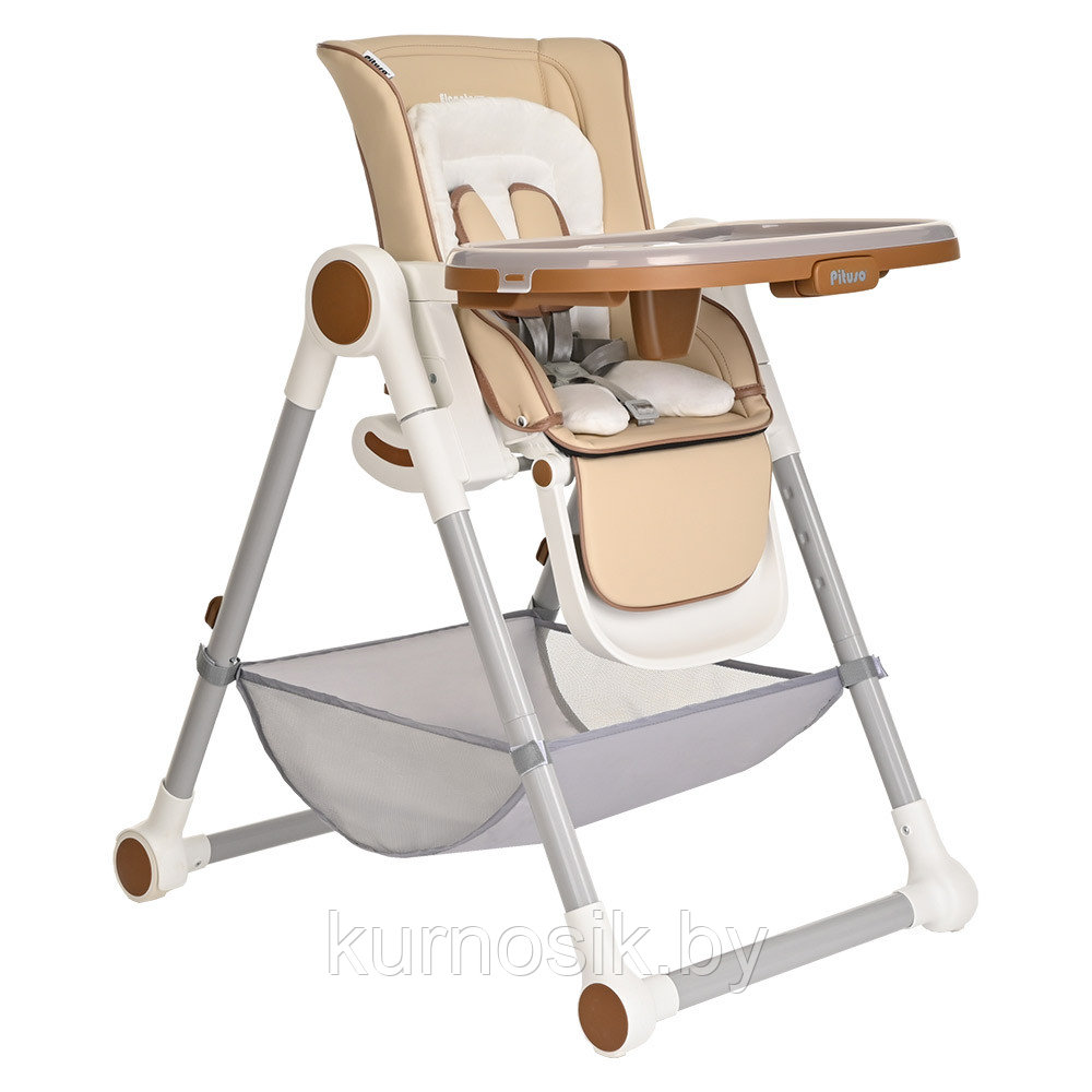 Стульчик для кормления PITUSO ELCANTO DELUX Beige/Бежевый ECO-кожа S501W