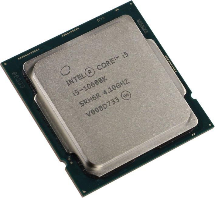 CPU Intel Core i5-10600K 4.1 GHz/6core/SVGA UHDGraphics 630/1.5+12Mb/125W/8 GT/s LGA1200 - фото 1 - id-p211716214