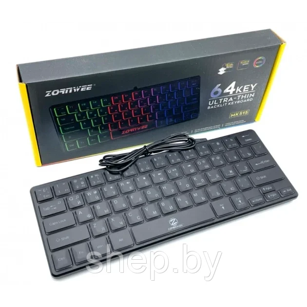 Клавиатура проводная ZORNWEE MK-515 с RGB подсветкой 64 клавиши - фото 9 - id-p211719949