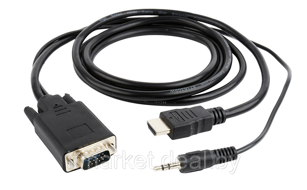Кабель-переходник Gembird A-HDMI-VGA-03-10 (HDMI to VGA+3.5audio) 3m - фото 2 - id-p208973738