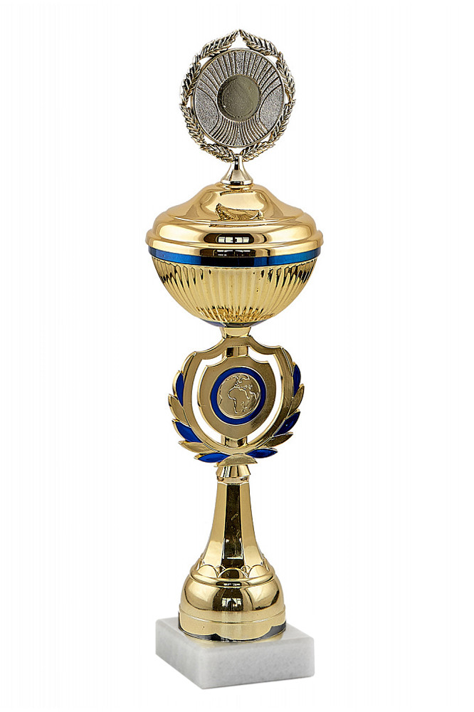 Кубок "Мир" с крышкой на мраморной подставке , высота 35 см, чаша 10 см арт. 003-230-100 КЗ100 - фото 1 - id-p211719973