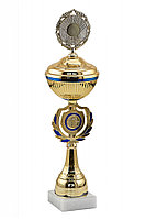 Кубок "Мир" с крышкой на мраморной подставке , высота 36 см, чаша 10 см арт. 003-240-100 КЗ100