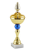 Кубок "Ультрамариновый" с крышкой на мраморной подставке , высота 25 см, чаша 8 см арт. 006-170-80К