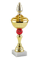 Кубок "Алый" с крышкой на мраморной подставке , высота 25 см, чаша 8 см арт. 007-170-80К