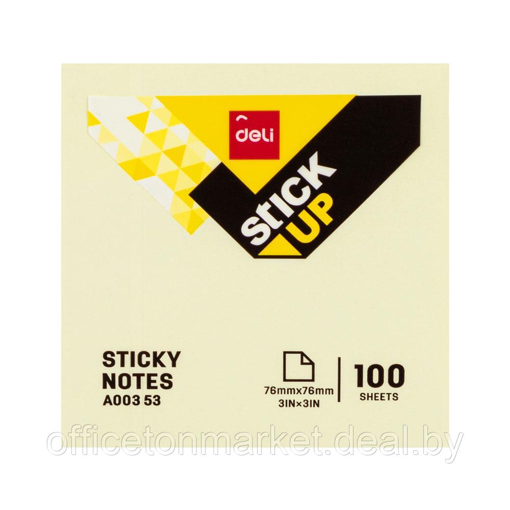 Бумага для заметок на клейкой основе "Deli", 76x76 мм, 100 листов, желтый - фото 1 - id-p211720121
