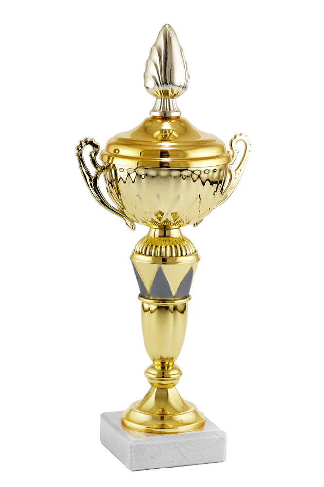 Кубок "Победа" с крышкой на мраморной подставке , высота 27 см, чаша 8 см арт. 014-210-80 К - фото 1 - id-p211720669