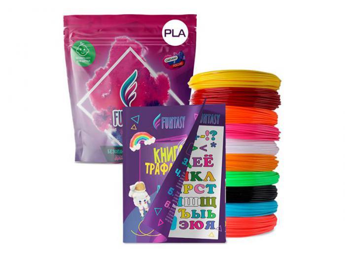 Аксессуар Funtasy PLA-пластик 10 цветов + книжка с трафаретами SET-FUNTASY-BOOK-PLA-10-5